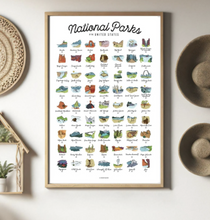 Load image into Gallery viewer, 63 National Parks Checklist Poster 🌲 Free Shipping 🚚 "Inspire park adventures for years to come 🤠"