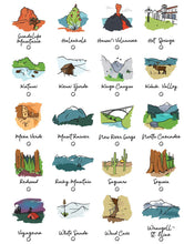 Load image into Gallery viewer, 63 National Parks Checklist Poster 🌲 Free Shipping 🚚 Includes New River Gorge National Park 🙌 &quot;Inspire park adventures for years to come 🤠&quot;