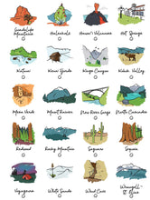 Load image into Gallery viewer, 63 National Parks Checklist Poster 🌲 Free Shipping 🚚 "Inspire park adventures for years to come 🤠"