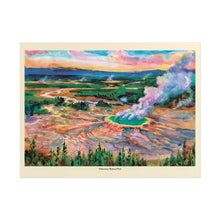 Load image into Gallery viewer, Yellowstone Grand Prismatic Spring Wastercolor — Vibrant National Park Landscape Poster