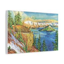 Load image into Gallery viewer, Crater Lake National Park Painted Canvas Print