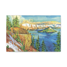 Load image into Gallery viewer, Crater Lake National Park Painted Canvas Print