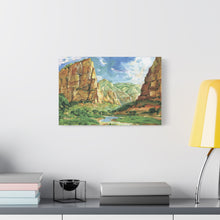 Load image into Gallery viewer, Zion National Park Painted Canvas Print