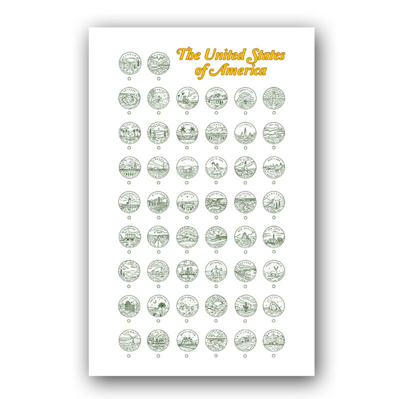 50 States Checklist Poster 🦅  State Mottos Edition 👌