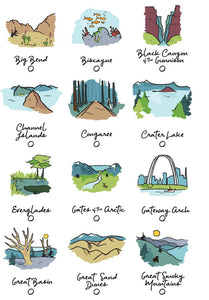 63 National Parks Checklist Poster 🌲 Free Shipping 🚚 Includes New River Gorge National Park 🙌 "Inspire park adventures for years to come 🤠"
