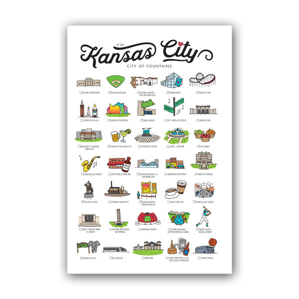Kansas City Landmark Checklist Poster 🙌